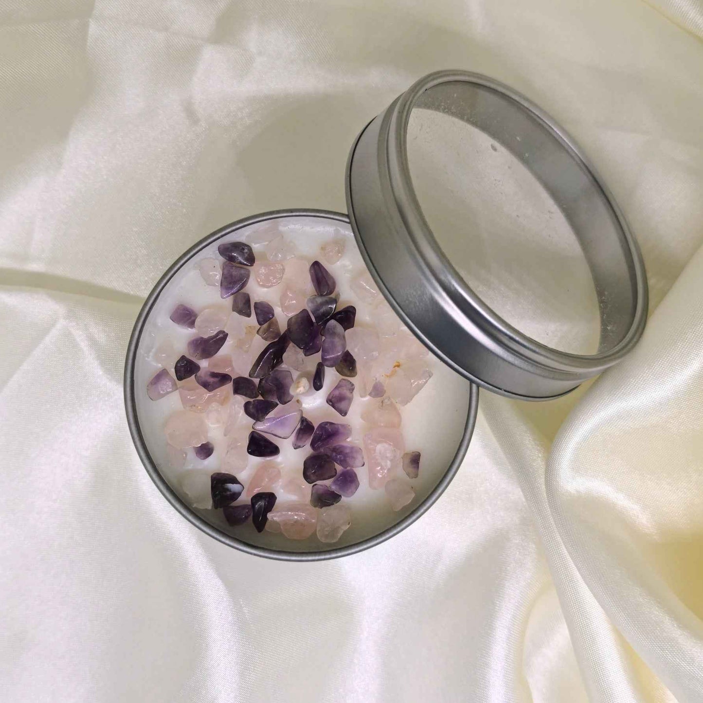 Bougie Bien-Être – Parfum Patchouli Rose - Cristaux Magiques