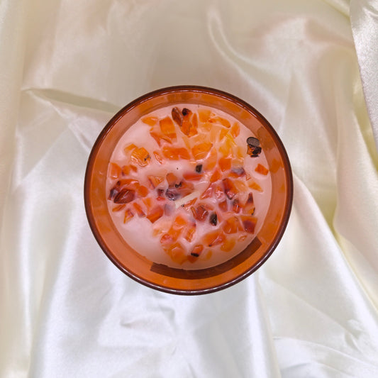 Bougie Chakra Sacré – Parfum Orange - Cristaux Magiques