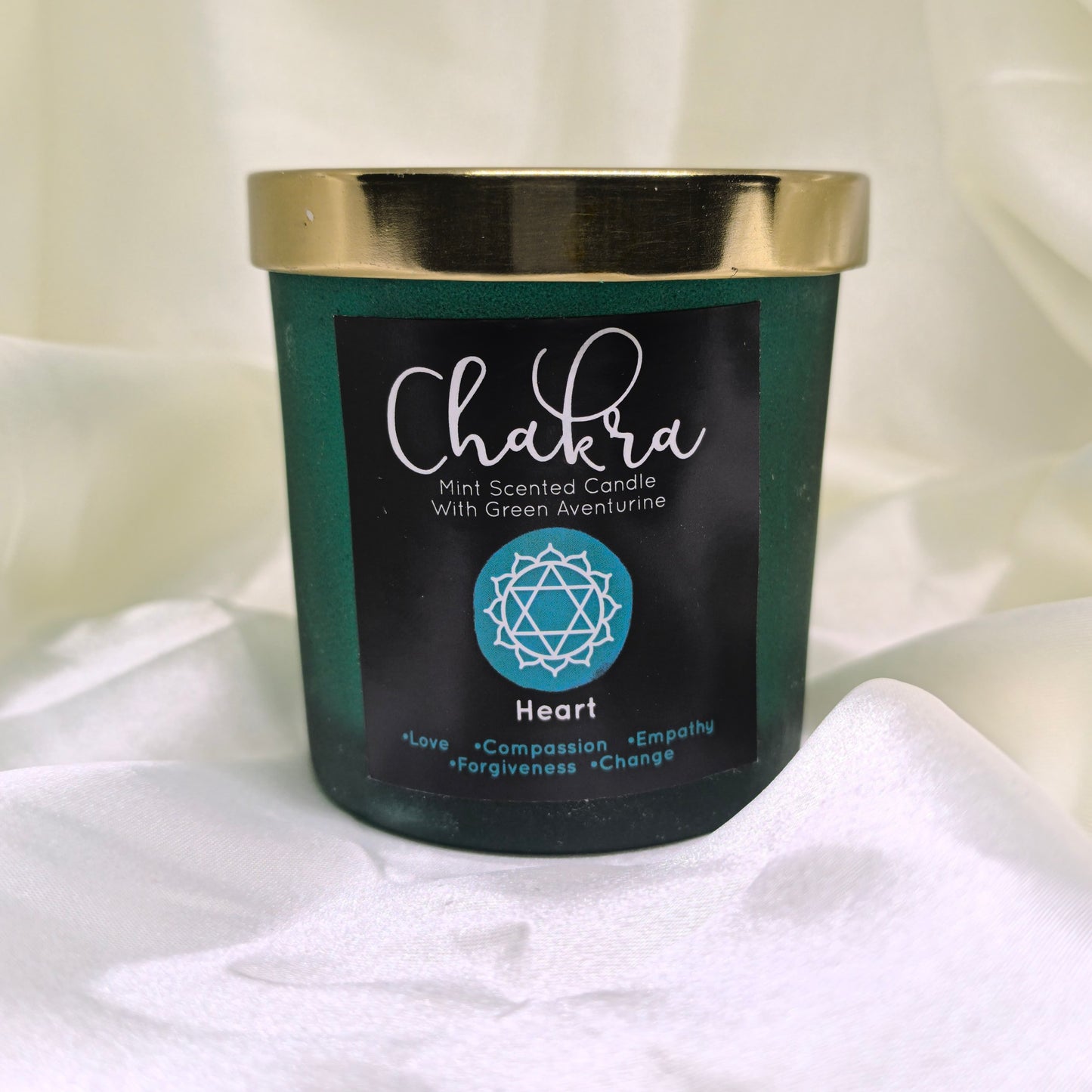 Bougie "Chakra Cœur" – Parfum Menthe
