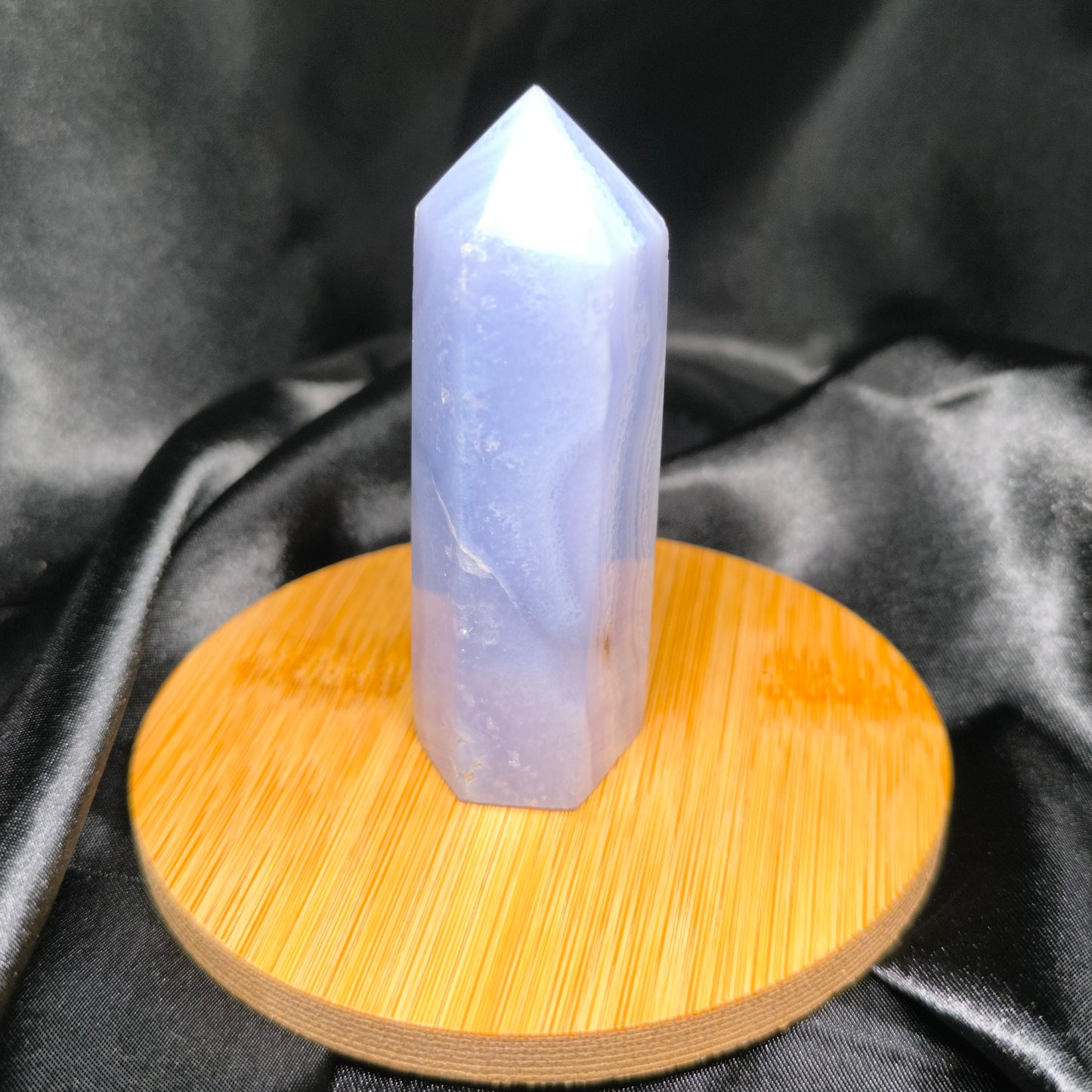 Pointe polie en Calcédoine bleue