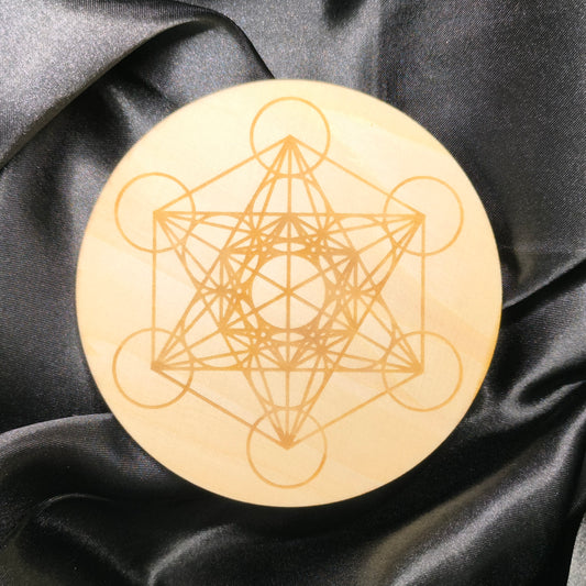 Plaque en bois Métatron - Purification et rechargement des pierres, protection
