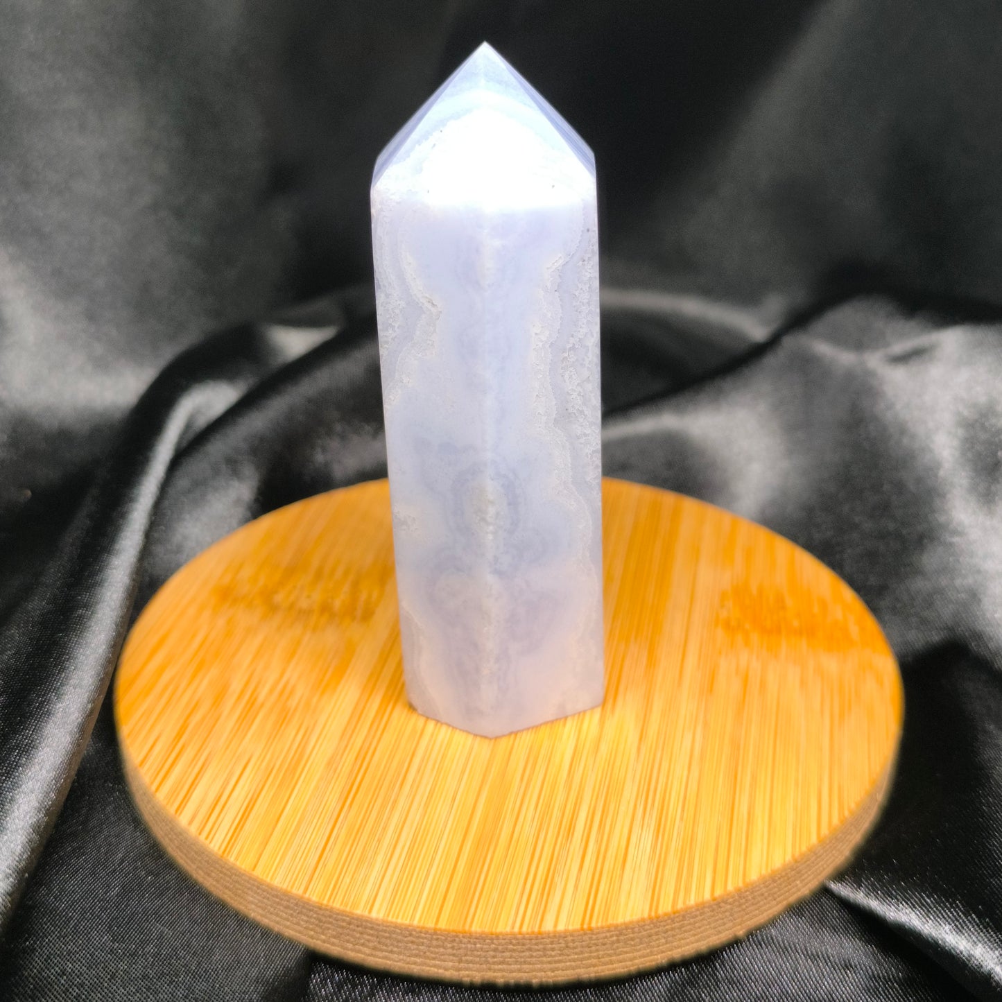 Pointe polie en Calcédoine bleue