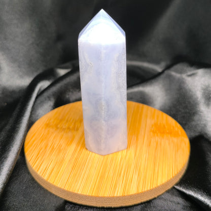 Pointe polie en Calcédoine bleue